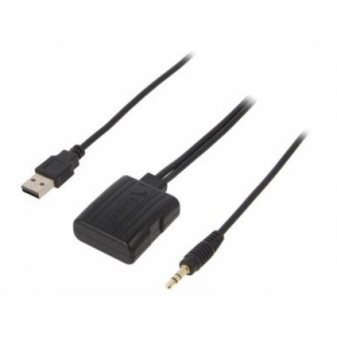 Automobilinis Bluetooth adapteris AUX IN su maitinimu per USB 
